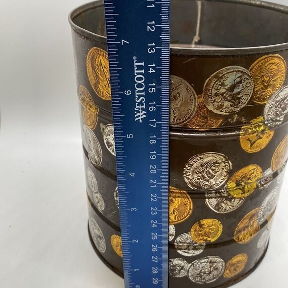 Vintage Coffee Can  Hills Bros 2 Pound Capacity Coin Design - Picture 7 of 12